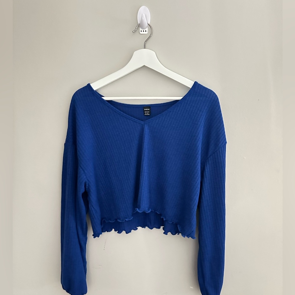 Blue Cropped Sweater